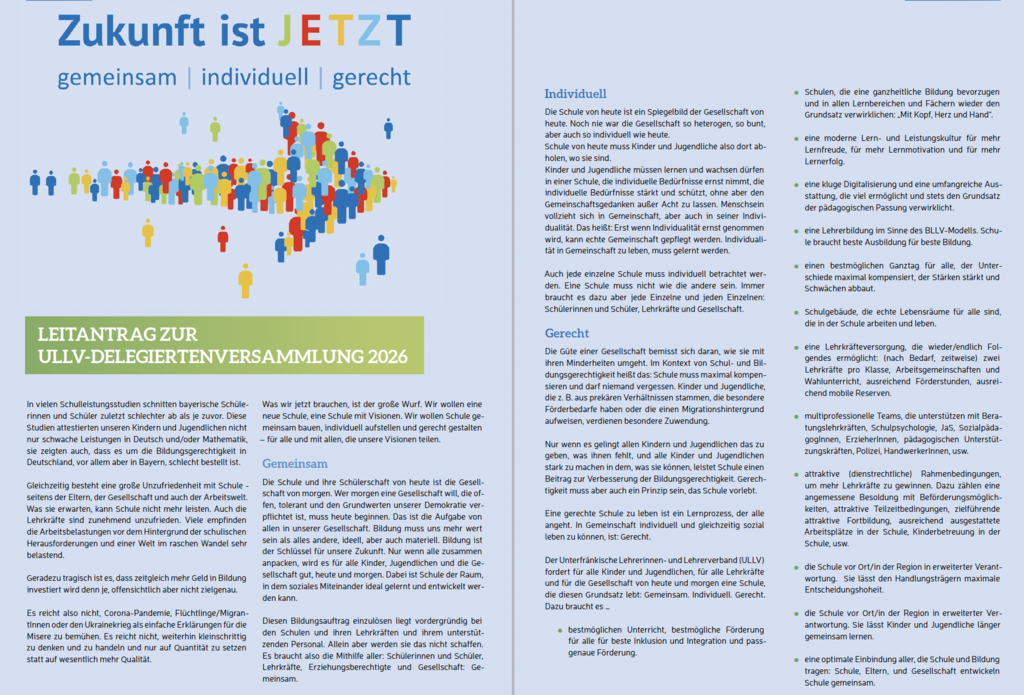 Verabschiedeter Leitantrag des ULLV unten als Download verfügbar.